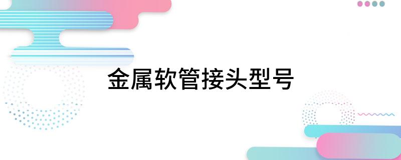 PG电子官网金属软管接头型号(图1)